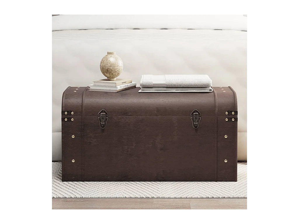 Coffre à trésors avec loquets marron foncé contreplaqué FR438306