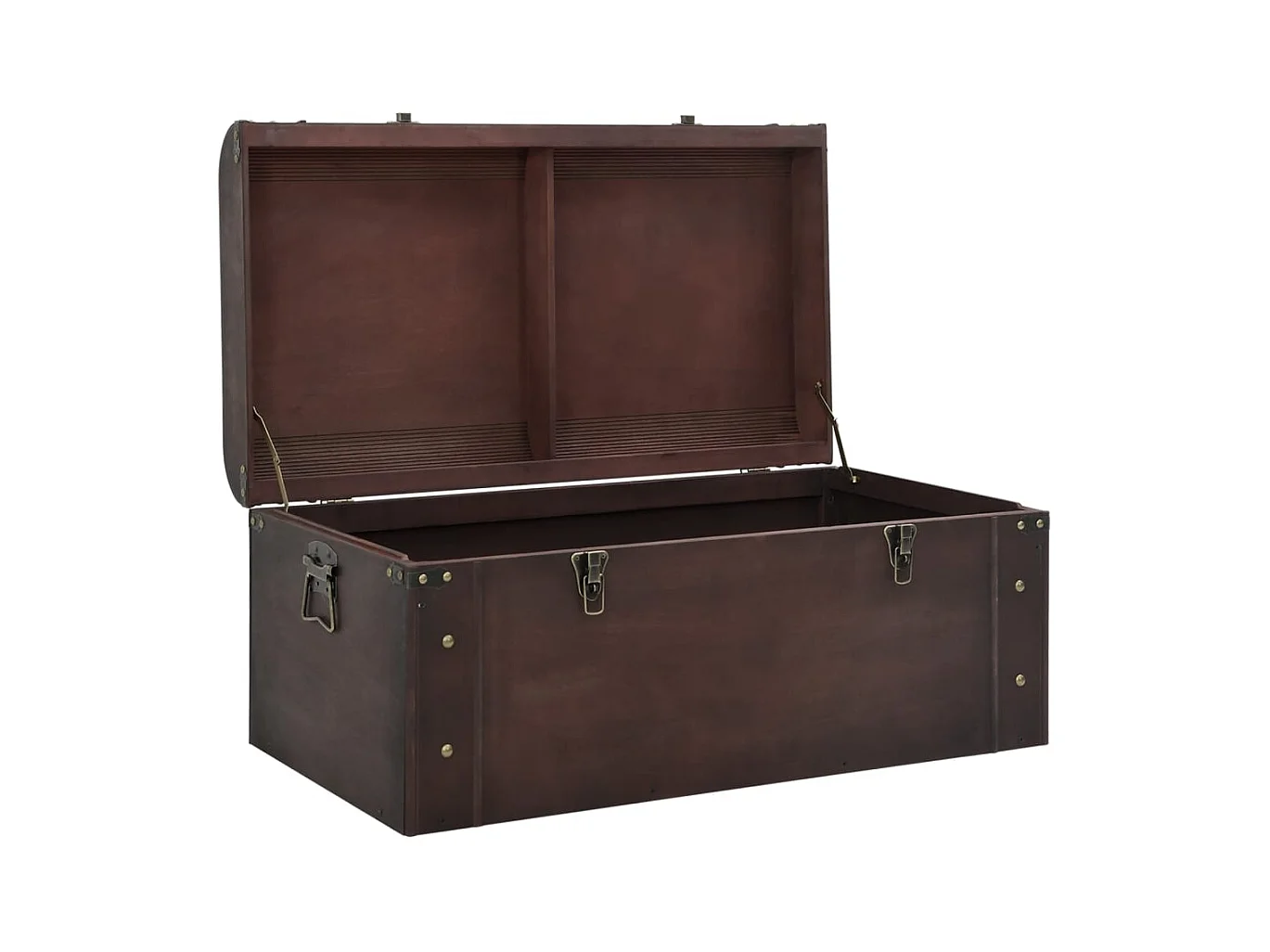 Coffre à trésors avec loquets marron foncé contreplaqué FR438306