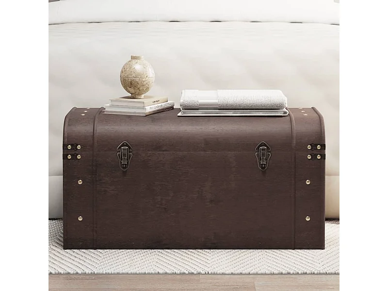 Coffre à trésors avec loquets marron foncé contreplaqué FR438306