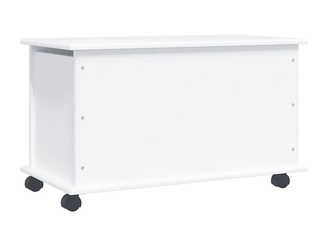 Coffre de rangement et roulettes ALTA blanc bois massif de pin FR481190