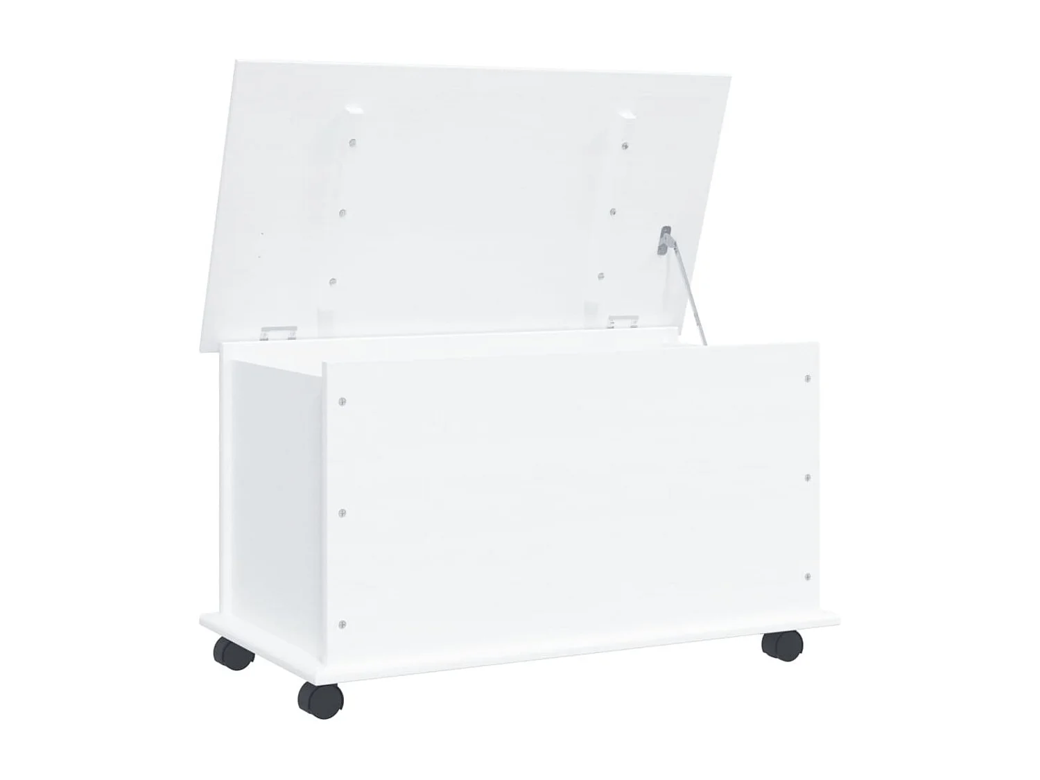 Coffre de rangement et roulettes ALTA blanc bois massif de pin FR481190