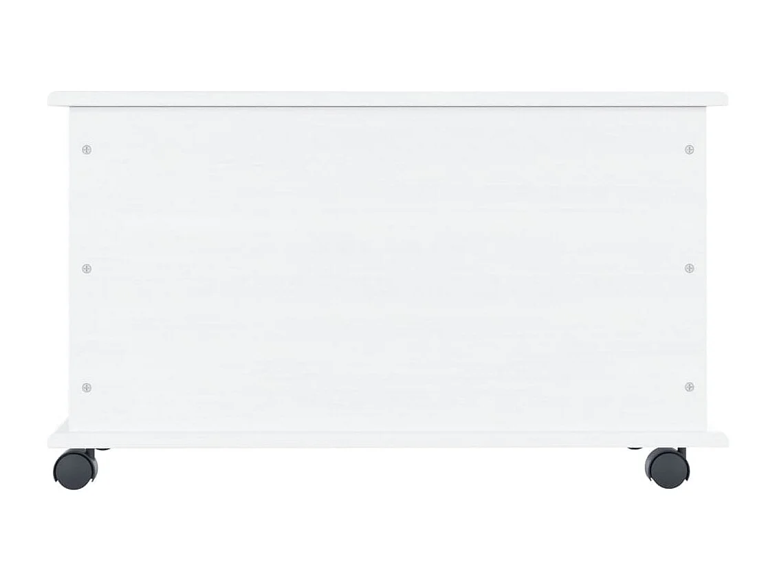 Coffre de rangement et roulettes ALTA blanc bois massif de pin FR481190
