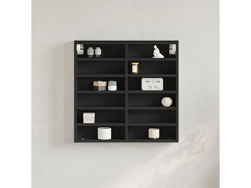 Armário vitrine 60x8,5x58 cm derivados de madeira preto PT468391