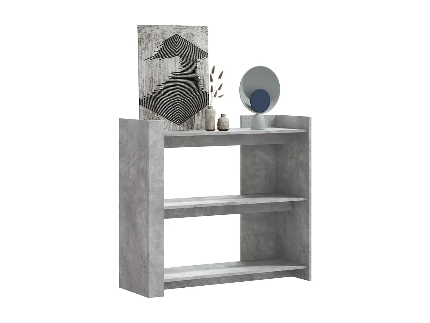 Table console gris béton 100x35x90 cm bois d'ingénierie FR789189