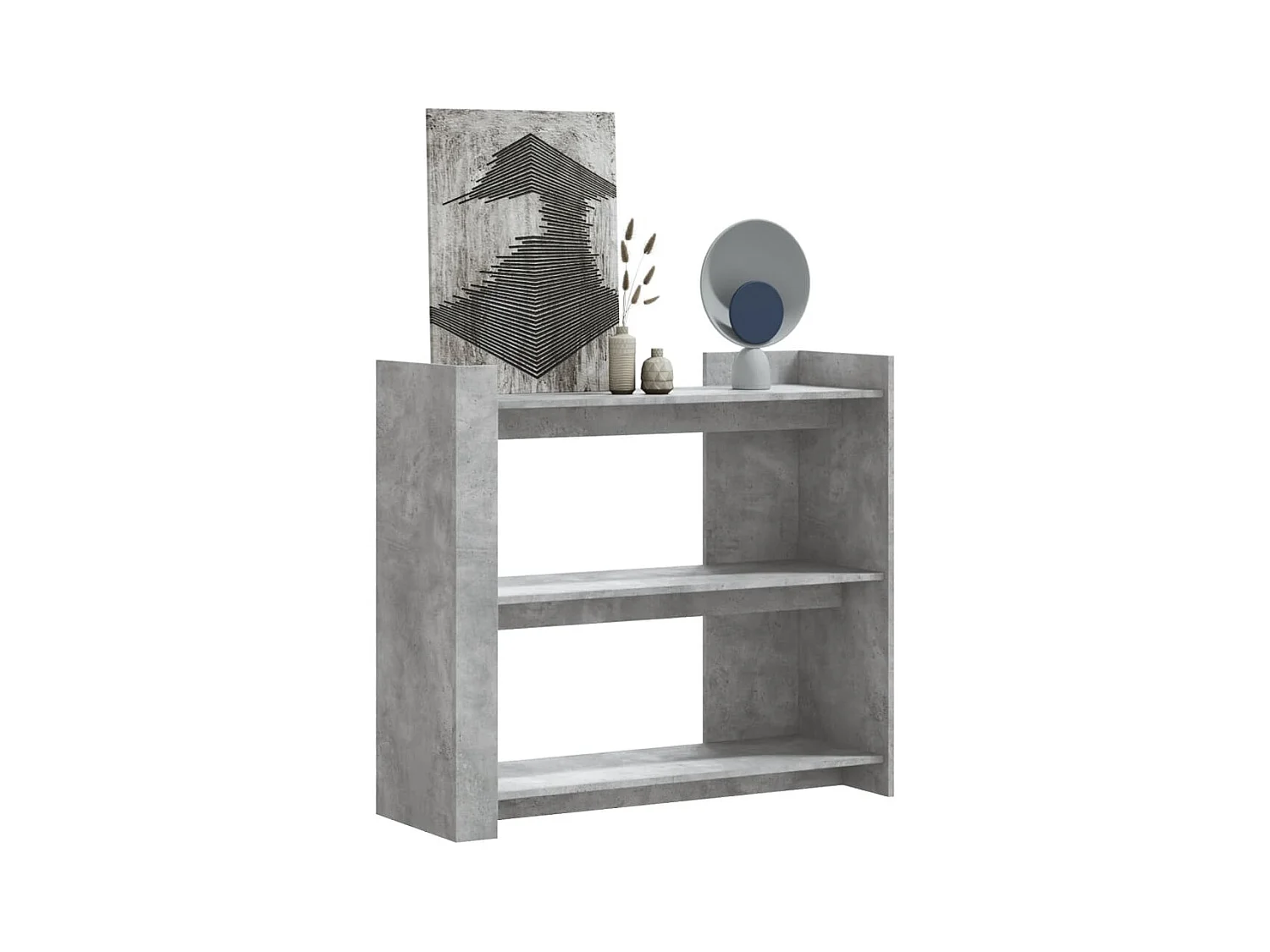 Table console gris béton 100x35x90 cm bois d'ingénierie FR789189