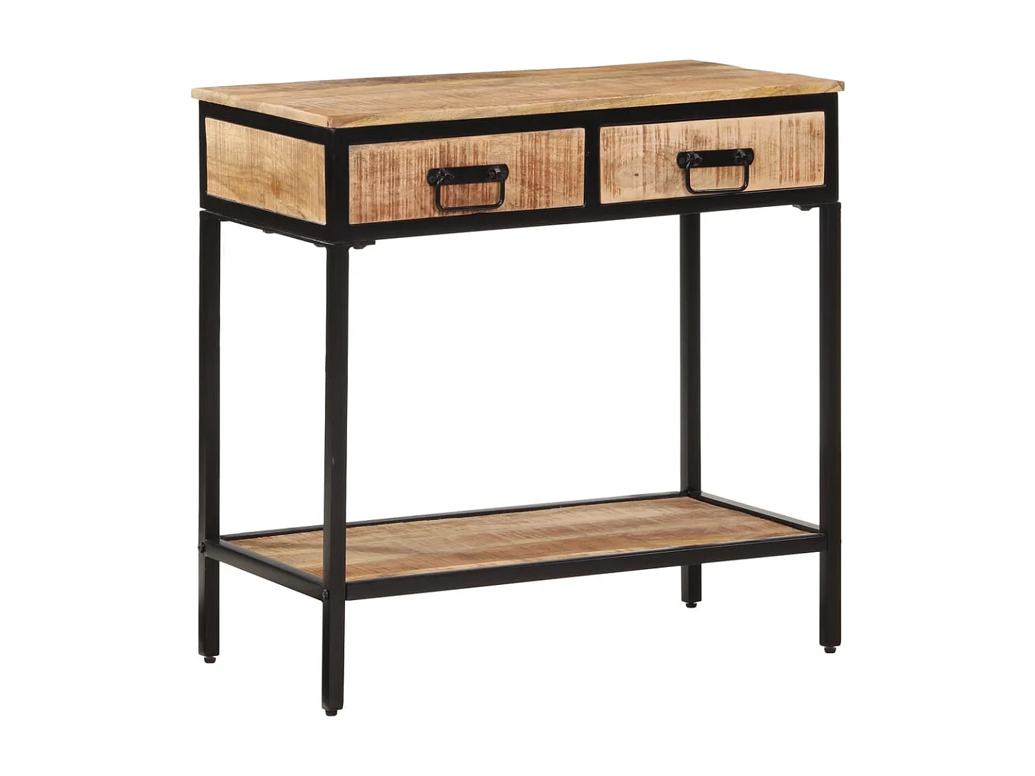 Mesa consola madera maciza de mango rugosa 70x35x70 cm ES668062