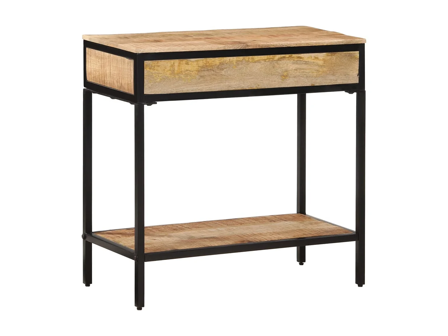 Mesa consola madera maciza de mango rugosa 70x35x70 cm ES668062