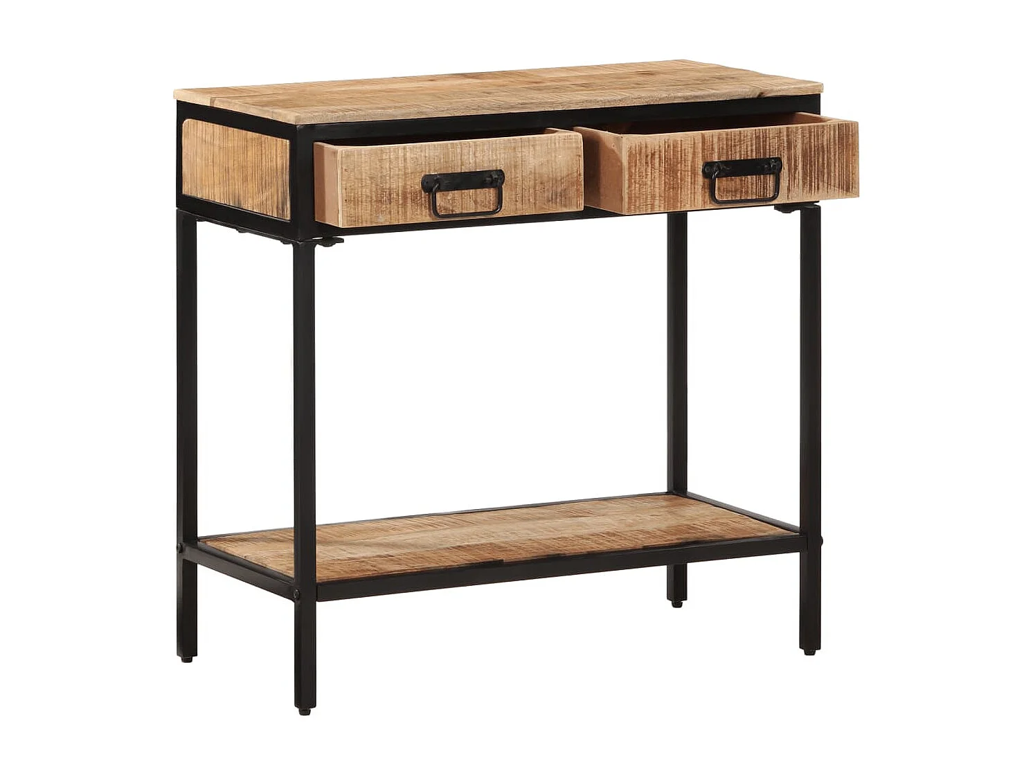 Mesa consola madera maciza de mango rugosa 70x35x70 cm ES668062