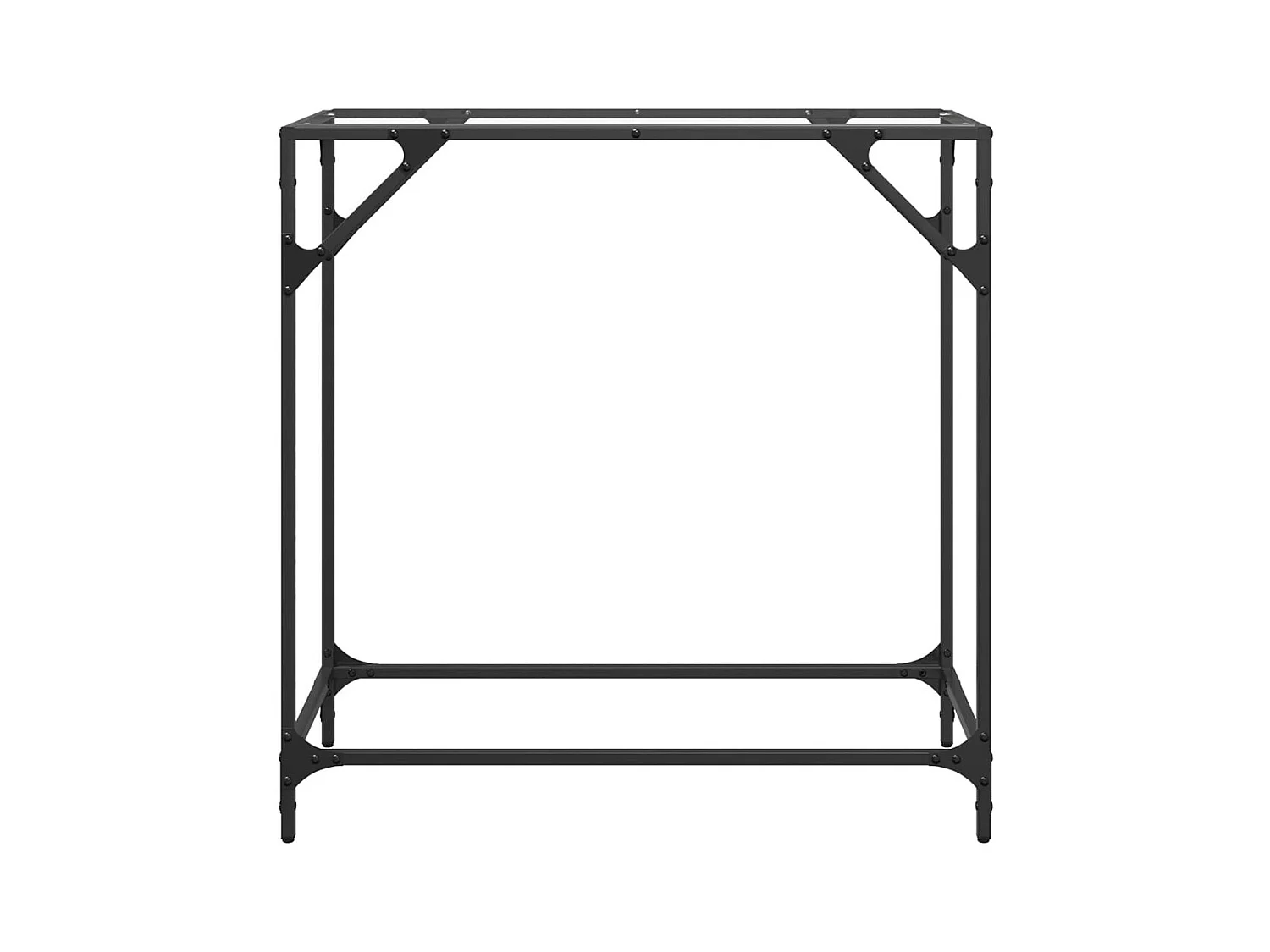 Mesa consola com tampo em vidro transparente 80x35x81 cm aço PT363030