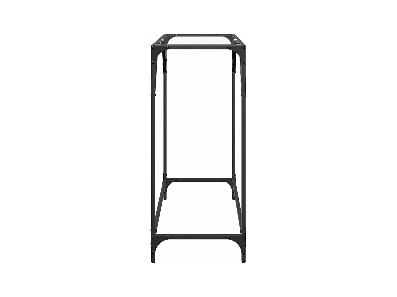 Mesa consola com tampo em vidro transparente 80x35x81 cm aço PT363030