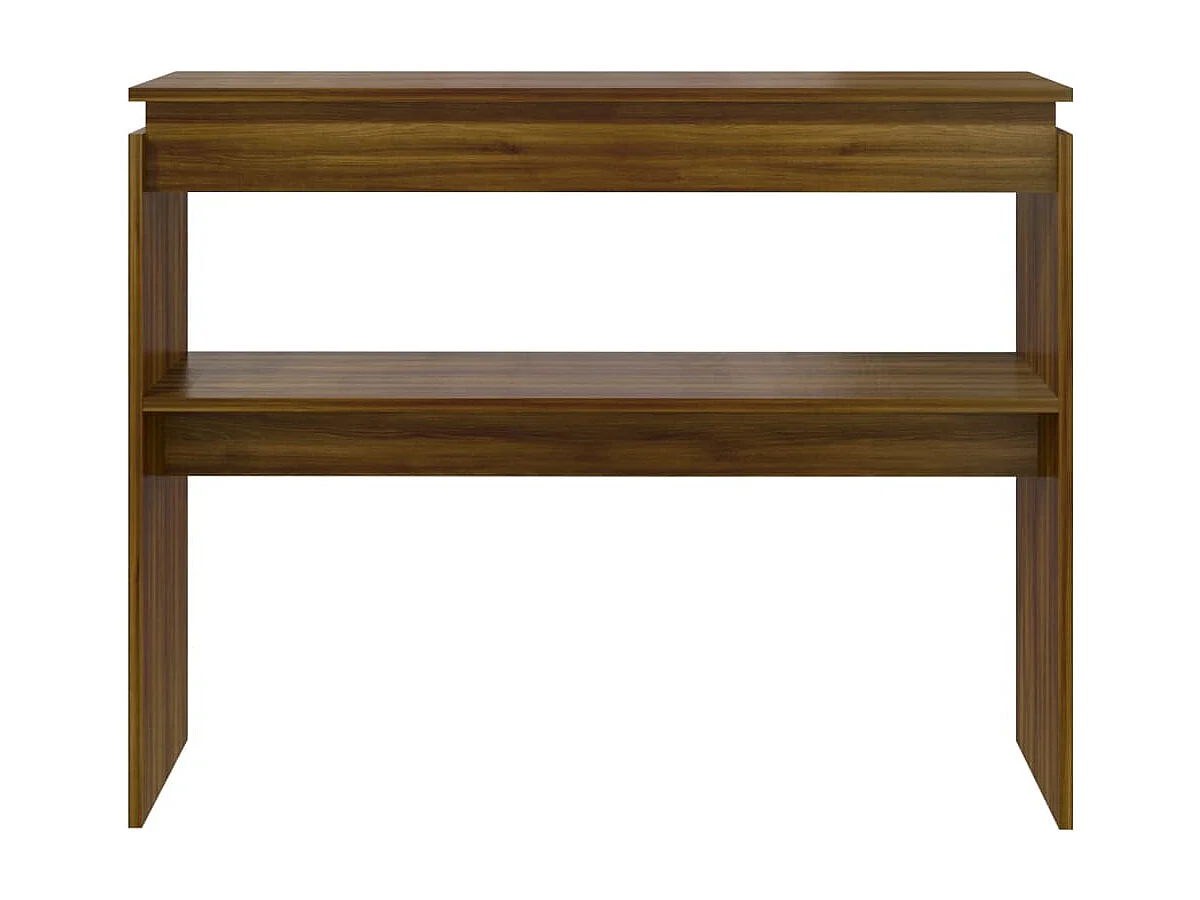 Mesa consola madera contrachapada roble marrón 102x30x80 cm ES293279