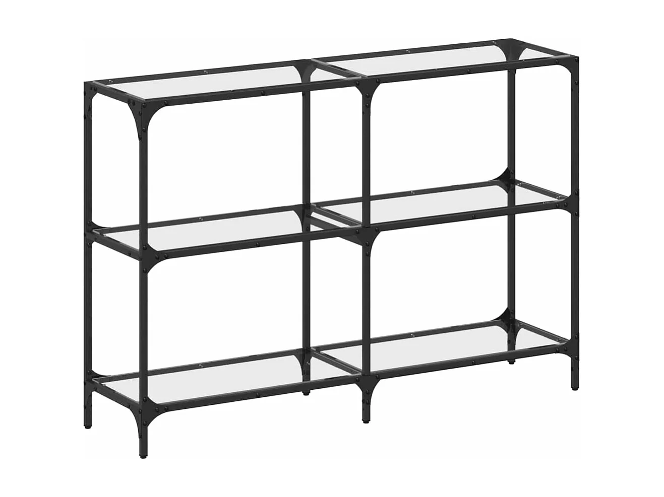 Wandtafel met transparant glazen blad 118,5x30x81 cm staal BE535997