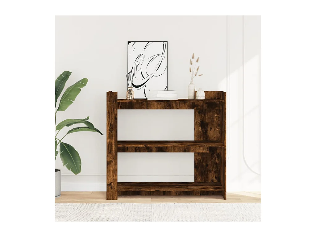 Table console chêne fumé 100x35x90 cm bois d'ingénierie FR657582