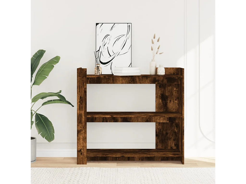 Wandtafel 100x35x90 cm bewerkt hout gerookt eikenkleurig BE822832