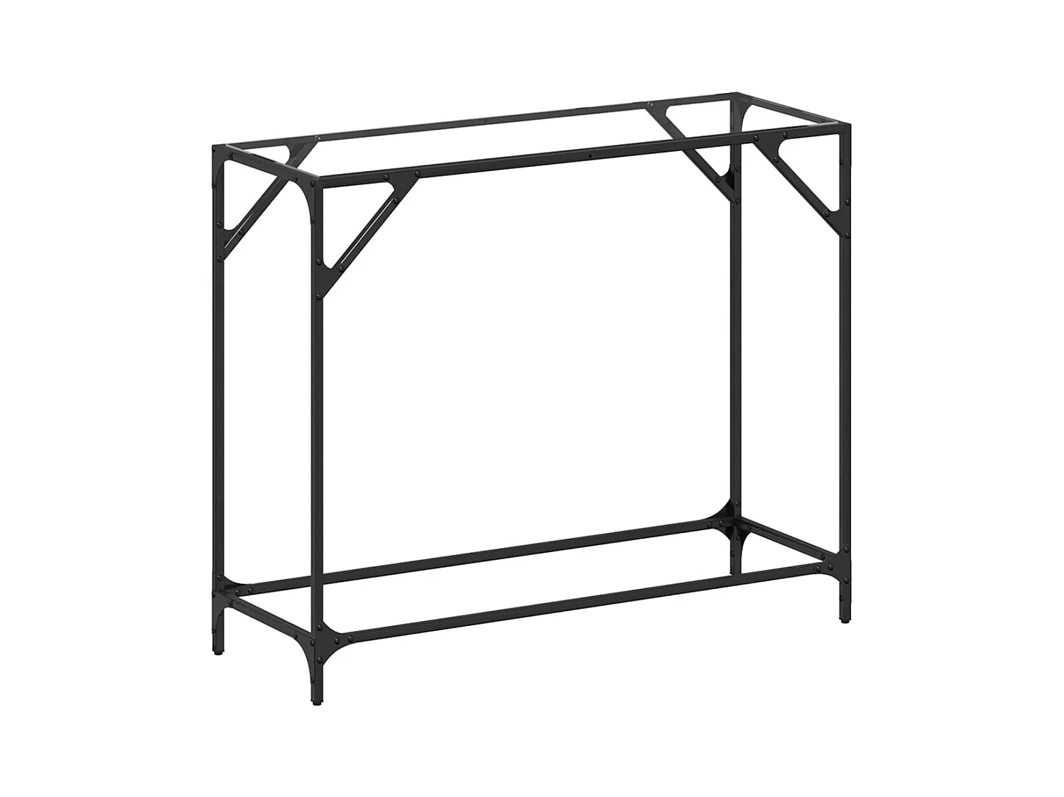 Mesa consola com tampo em vidro transparente 98x35x81 cm aço PT163615