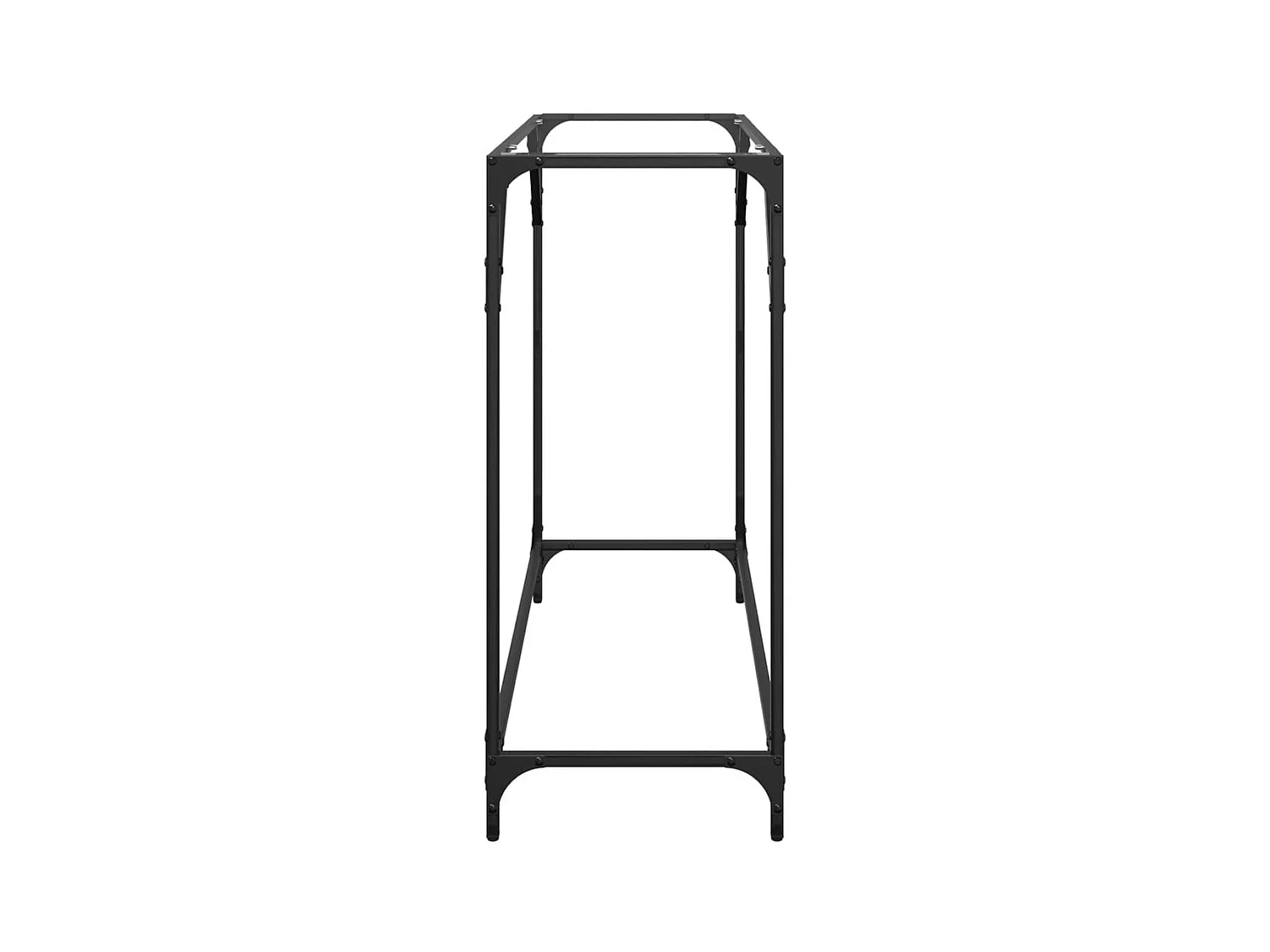 Mesa consola com tampo em vidro transparente 98x35x81 cm aço PT163615