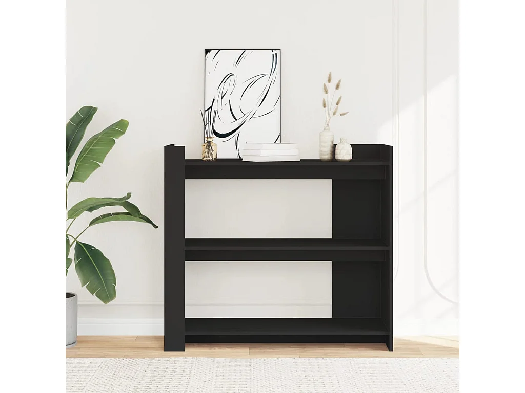 Table console noir 100x35x90 cm bois d'ingénierie FR558388