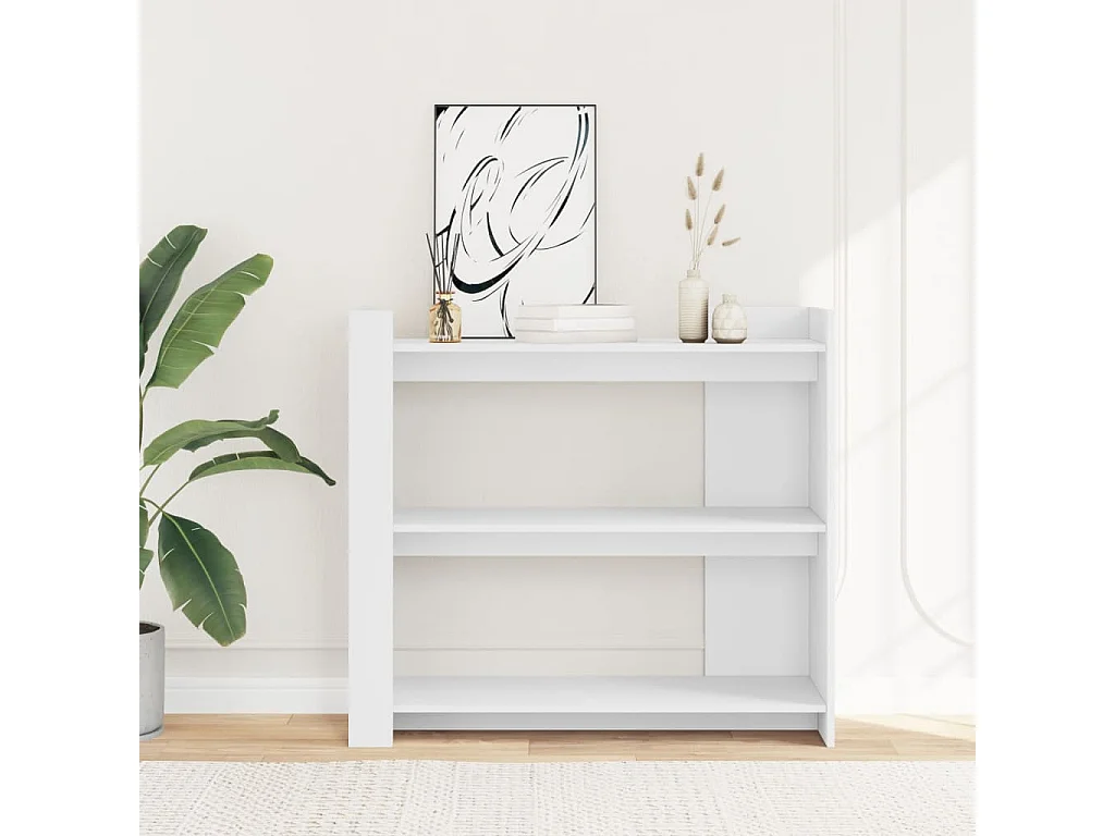 Table console blanc 100x35x90 cm bois d’ingénierie FR422063