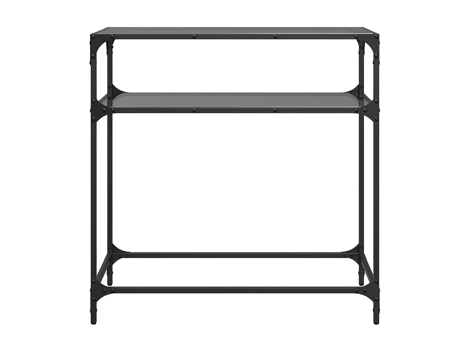 Table console avec dessus en verre noir 80x35x81 cm acier FR914970