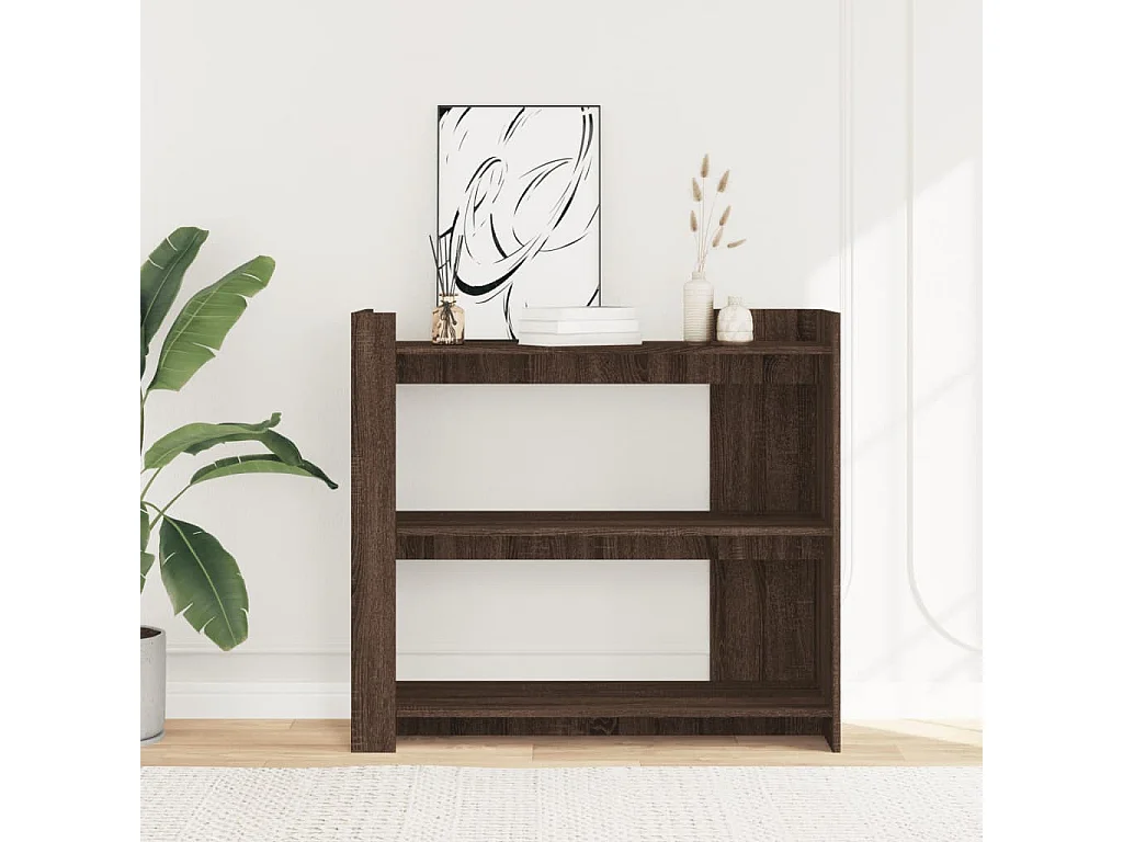 Table console chêne marron 100x35x90 cm bois d'ingénierie FR616307