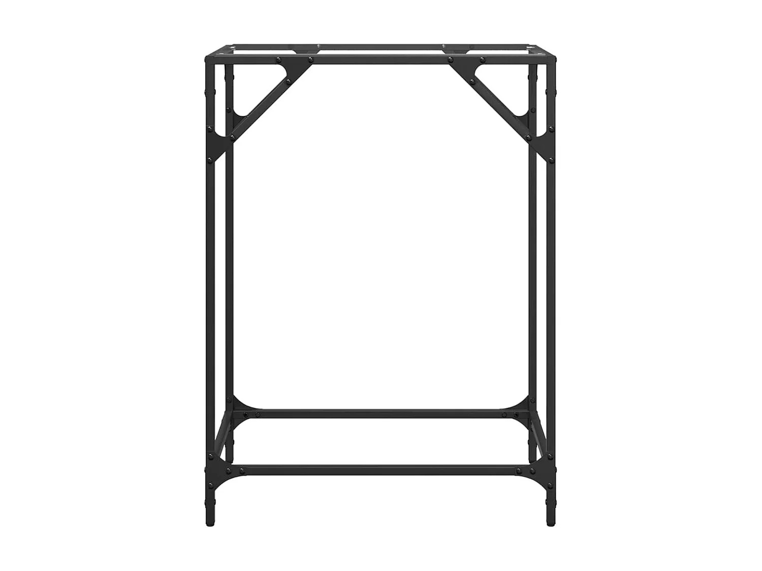 Table console avec dessus en verre transparent 60x35x81cm acier FR785920