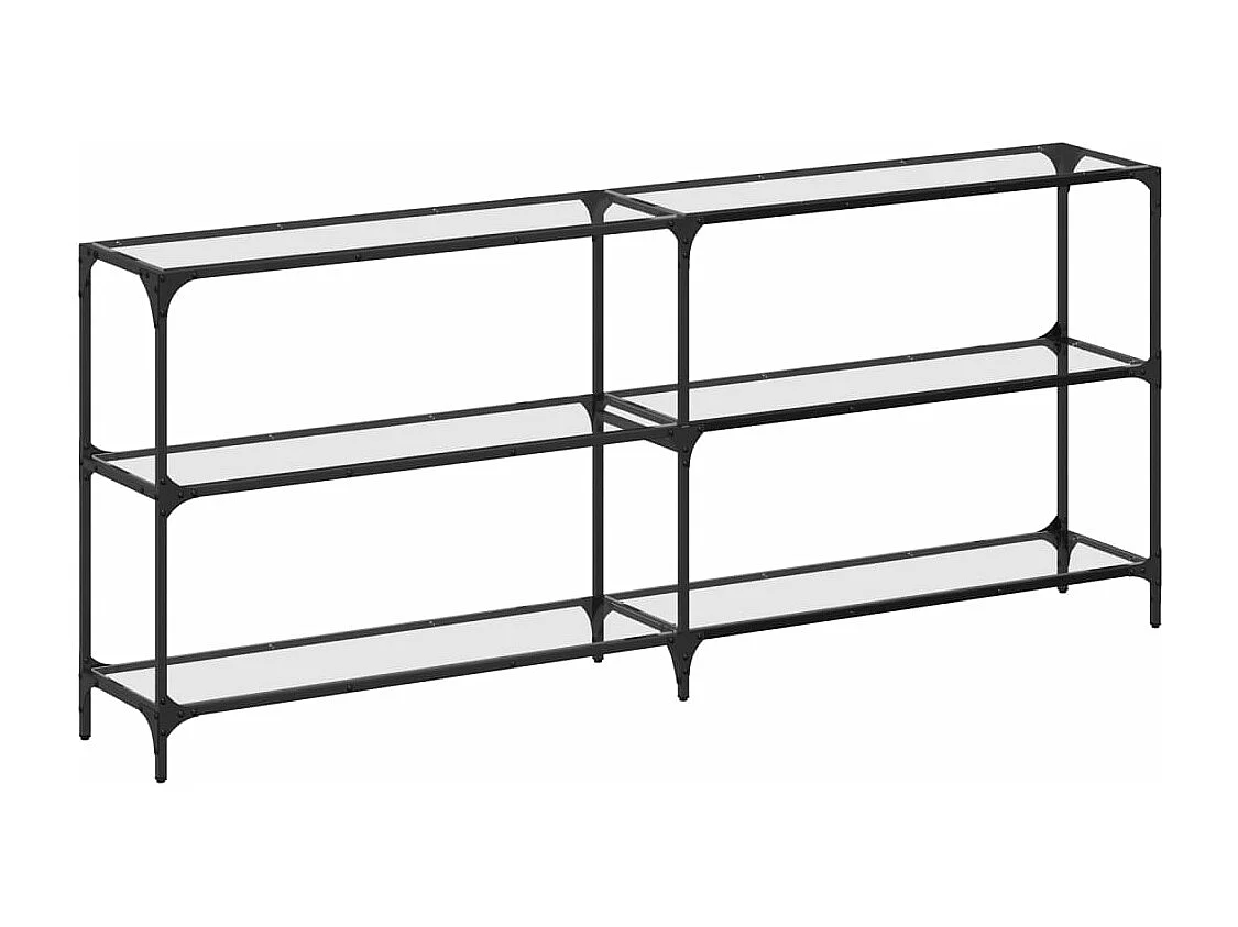 Table console avec dessus en verre transparent 194,5x30x81 cm FR982413