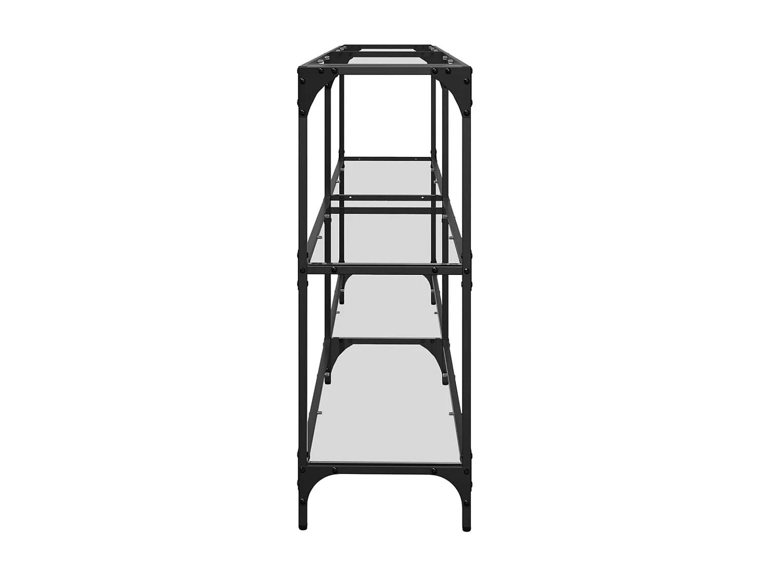 Table console avec dessus en verre transparent 194,5x30x81 cm FR982413