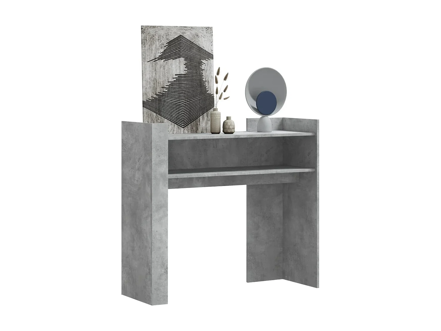 Table console gris béton 100x35x90 cm bois d'ingénierie FR427244