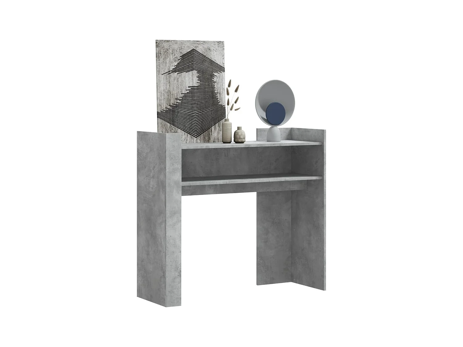 Table console gris béton 100x35x90 cm bois d'ingénierie FR427244