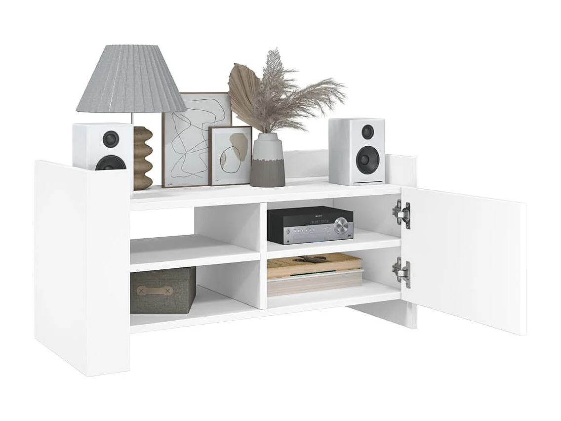 Tv-meubel 80x35x40 cm bewerkt hout wit BE853755