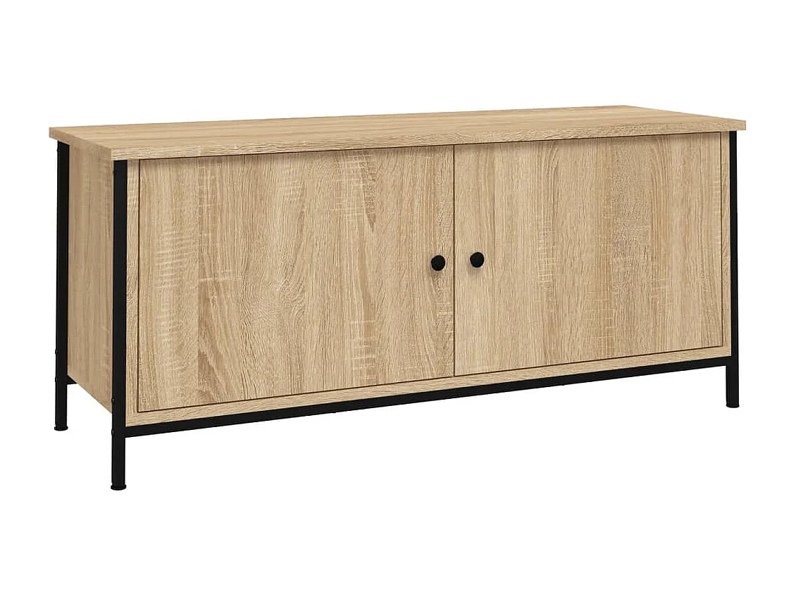 Meuble TV avec portes chêne sonoma 102x35x45 cm bois ingénierie FR624469