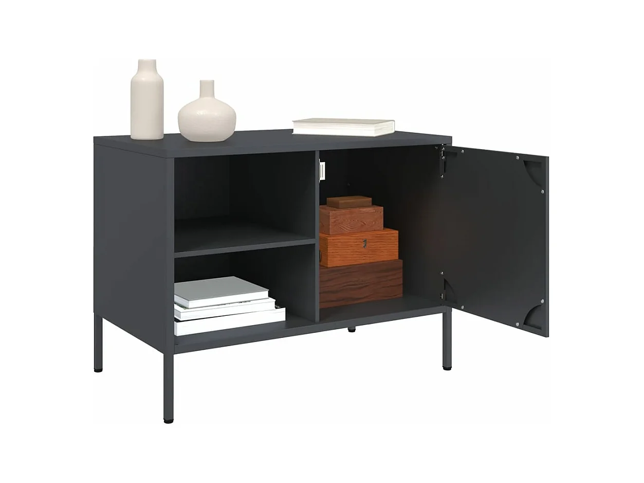 Meuble TV anthracite 68x39x50,5 cm acier FR209723