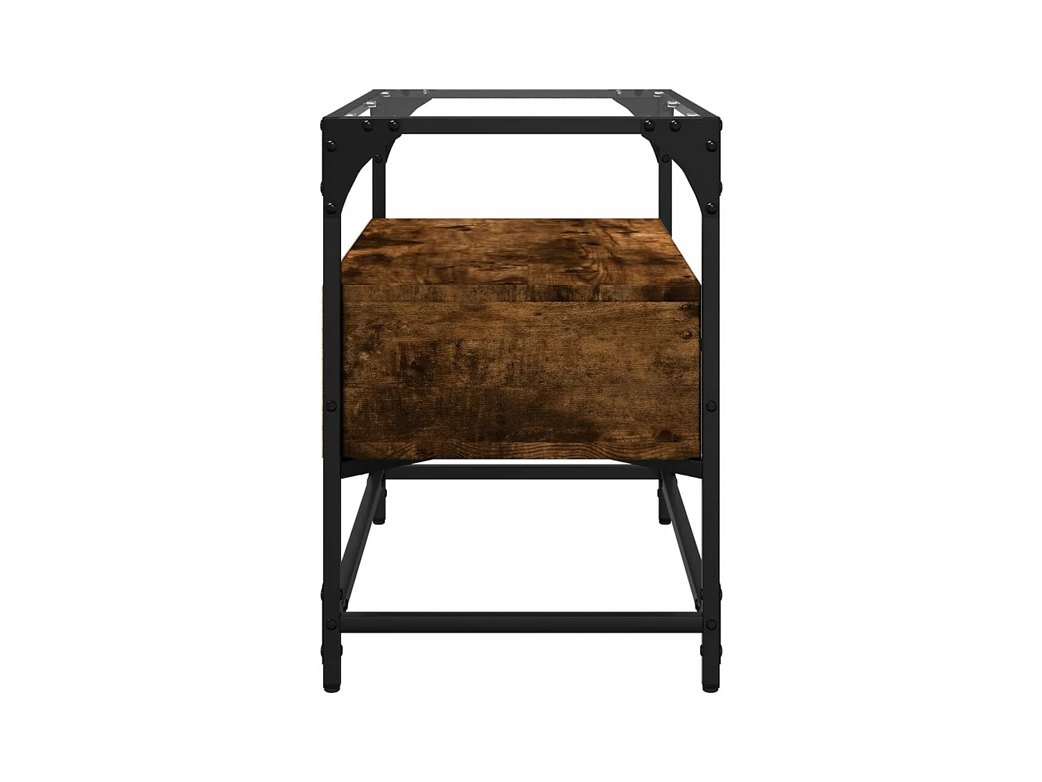 Tv-meubel met glazen blad 60x35x51 cm hout gerookt eikenkleurig BE986072