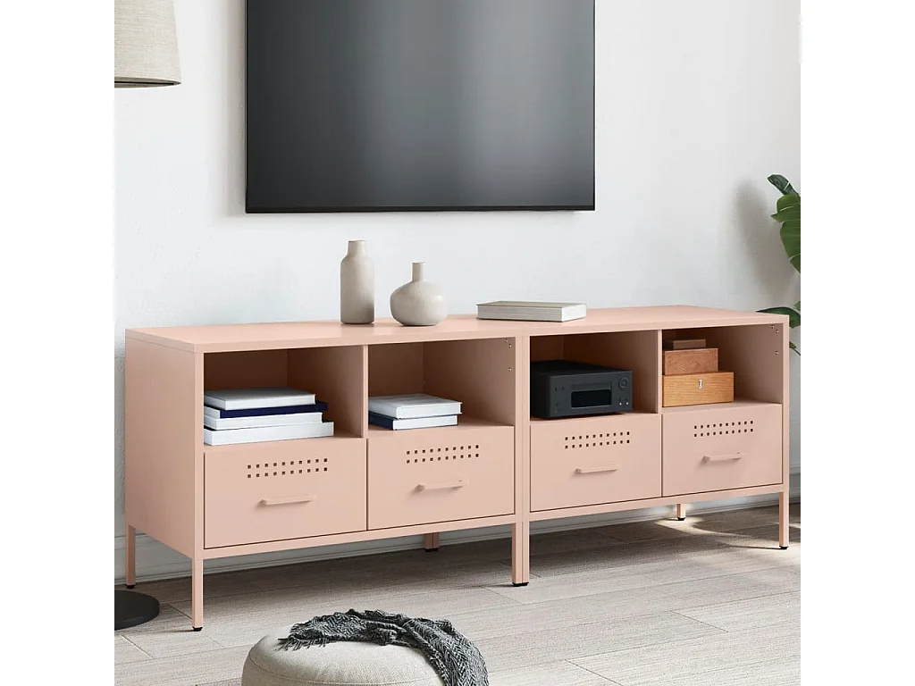 Móveis de TV 2 pcs 68x39x50,5 cm aço rosa PT456797