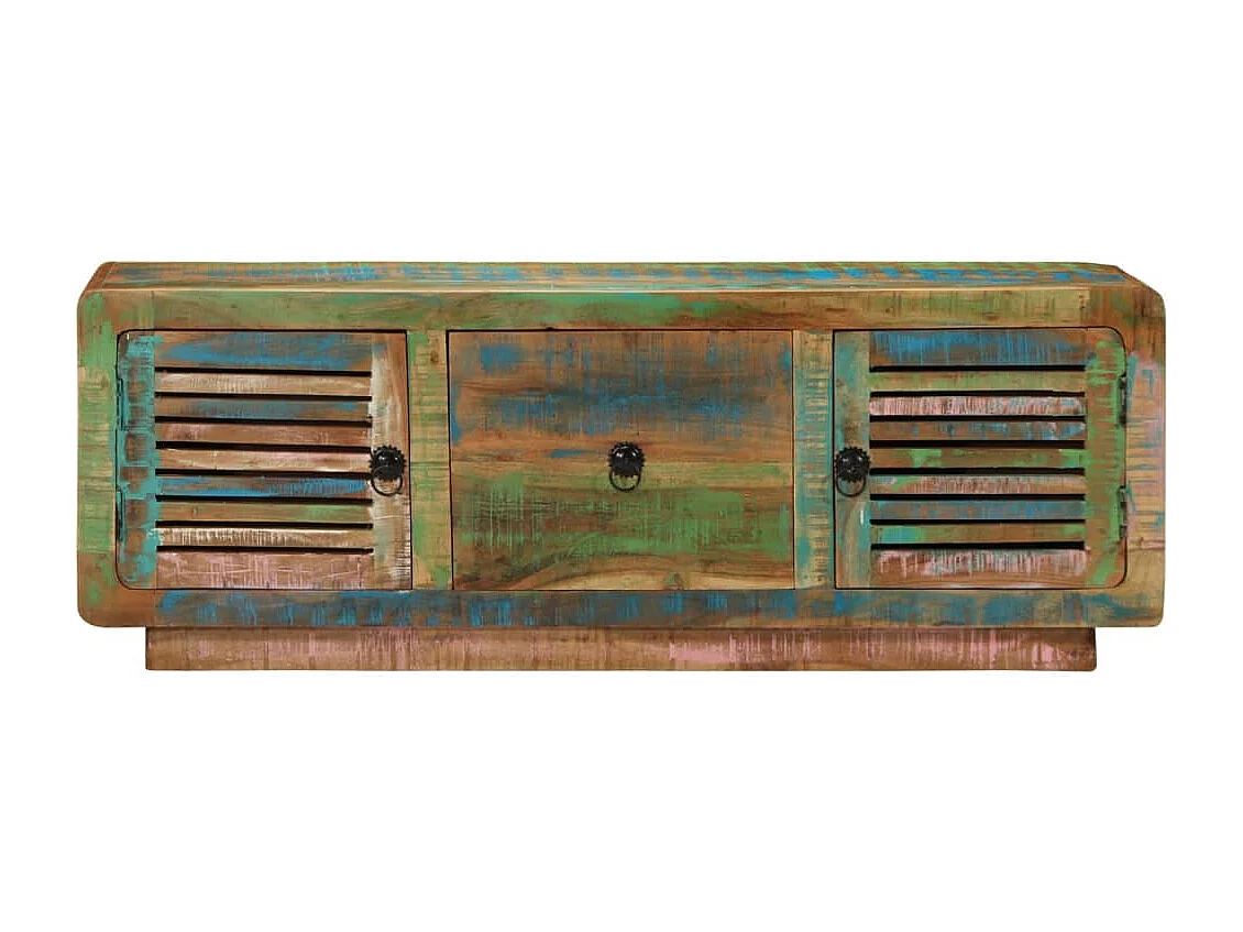 Meuble TV 110x30x40 cm bois massif de récupération FR763560