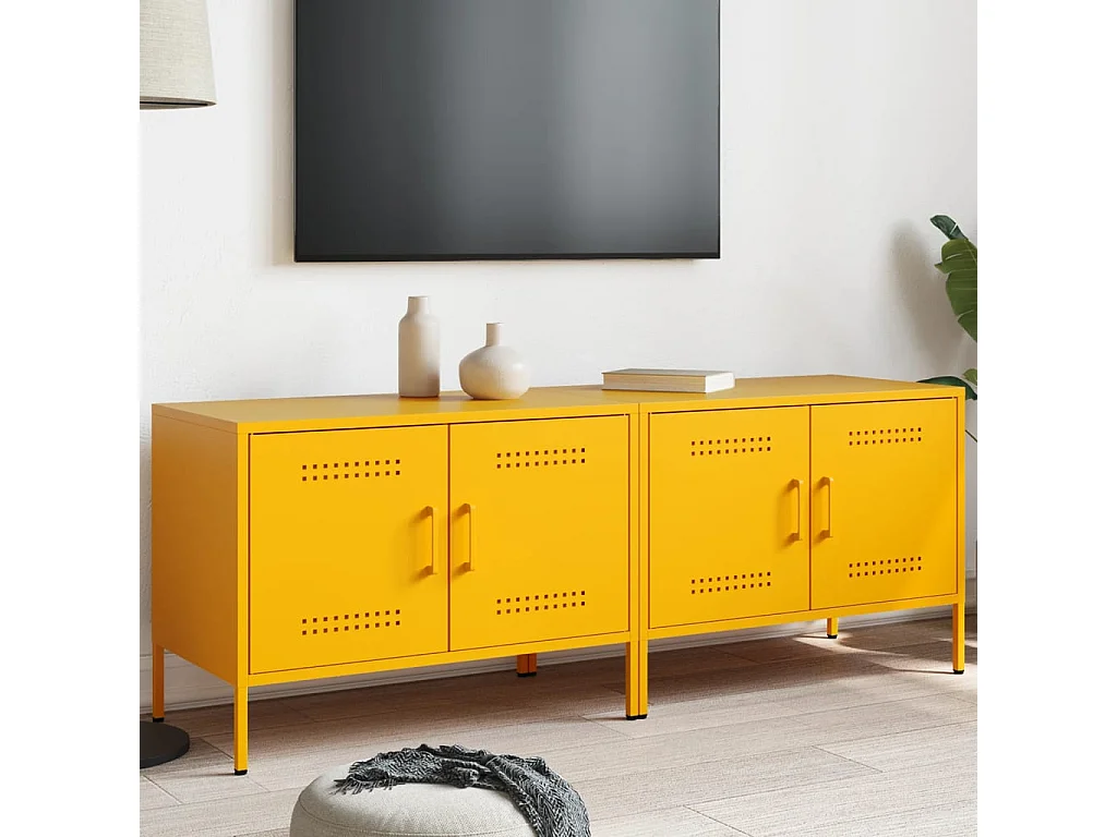 Móveis de TV 2 pcs 68x39x50,5 cm aço amarelo mostarda PT166287