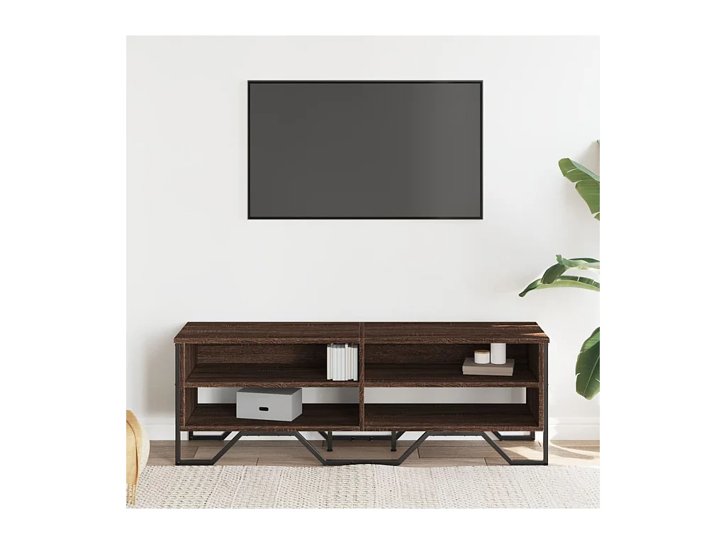 Tv-meubel 122x34x41 cm bewerkt hout bruin eikenkleurig BE220304
