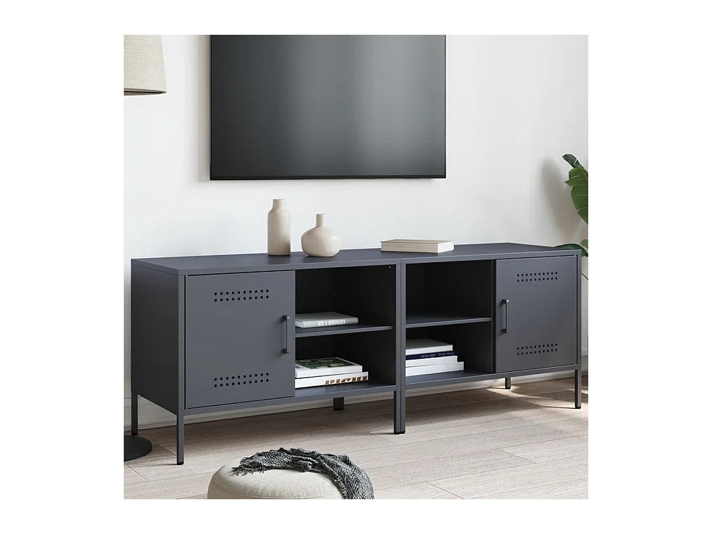 Tv-meubelen 2 st 68x39x50,5 cm staal antracietkleurig BE606114