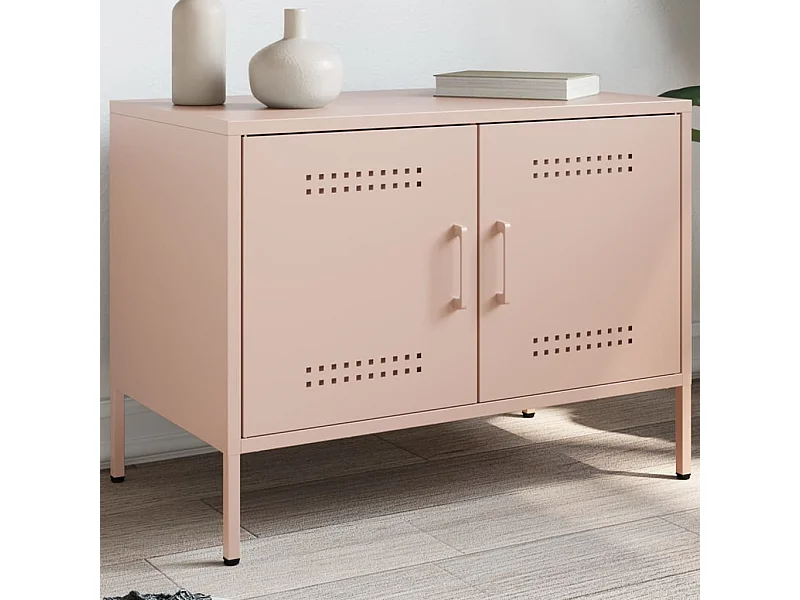 Mueble de TV acero rosa 68x39x50,5 cm ES686844