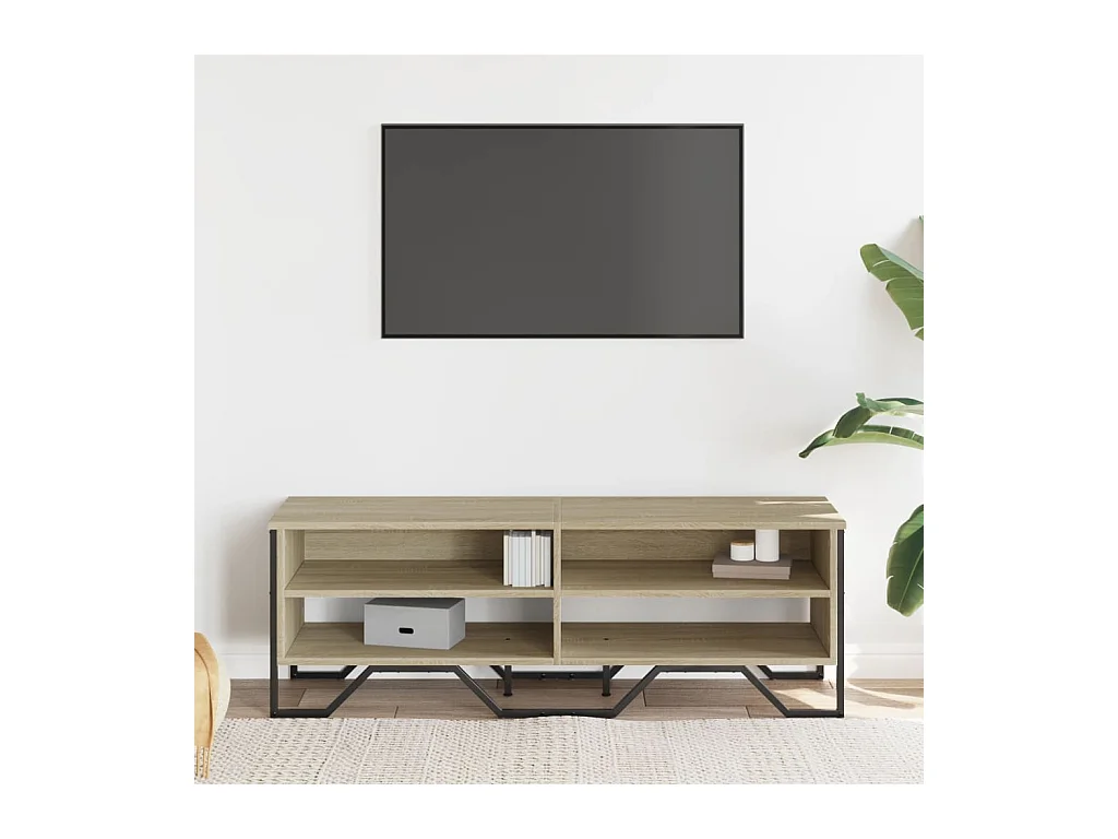 Tv-meubel 122x34x41 cm bewerkt hout sonoma eikenkleurig BE626022