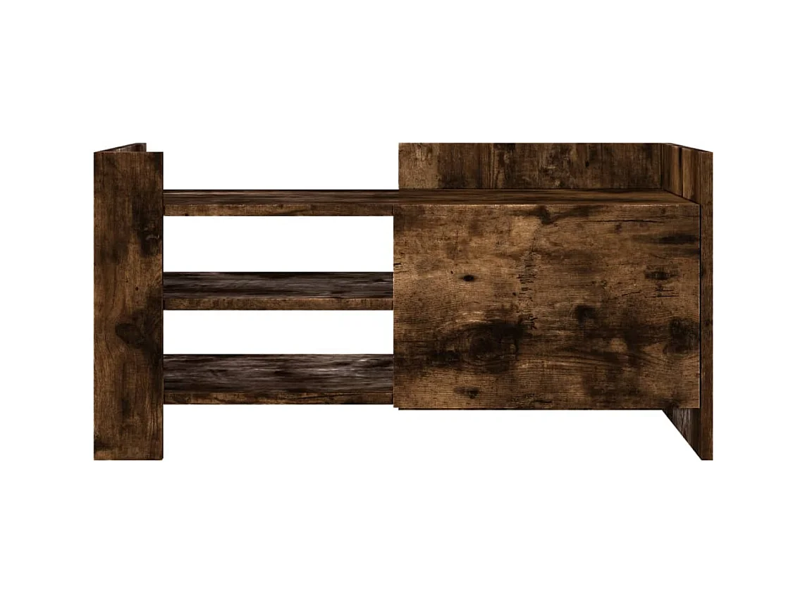 Tv-meubel 80x35x40 cm bewerkt hout gerookt eikenkleurig BE504564