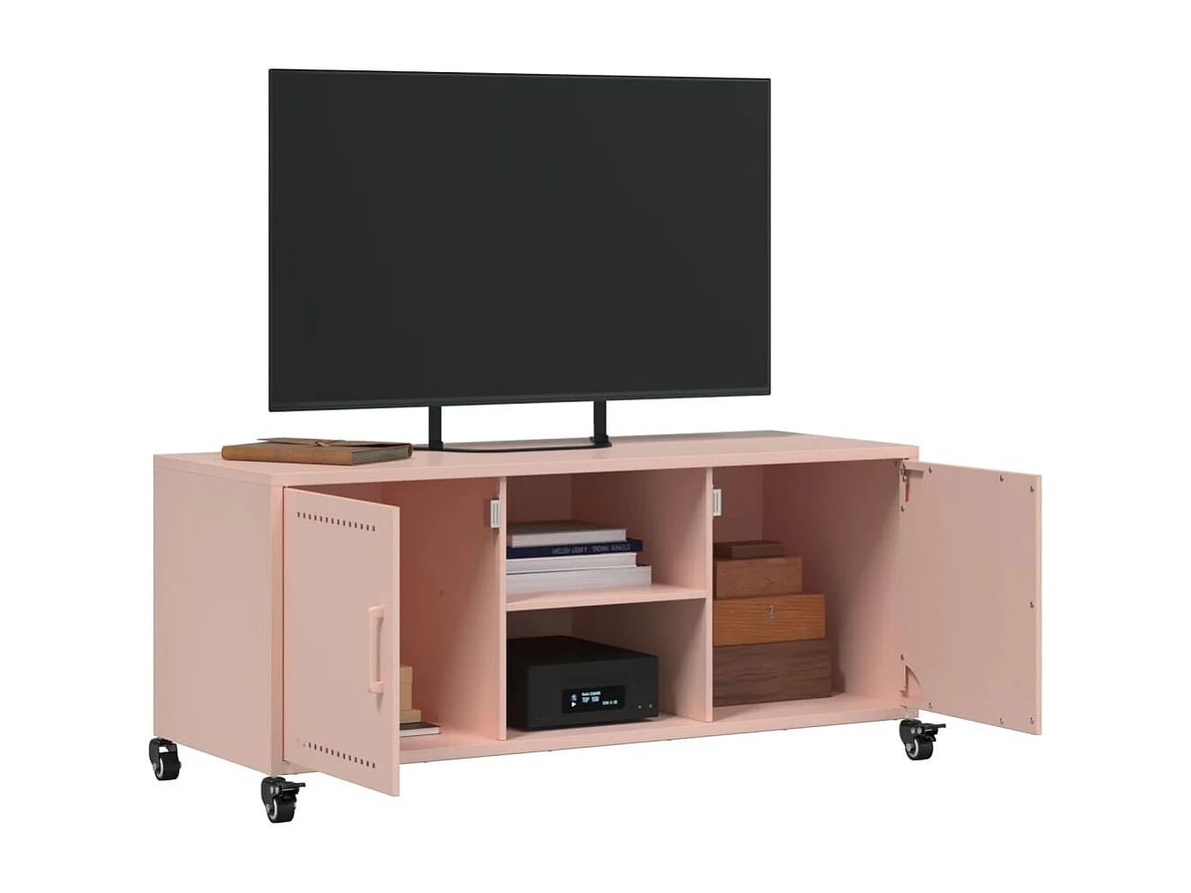Tv-meubel 100,5x39x43,5 cm staal roze BE907642