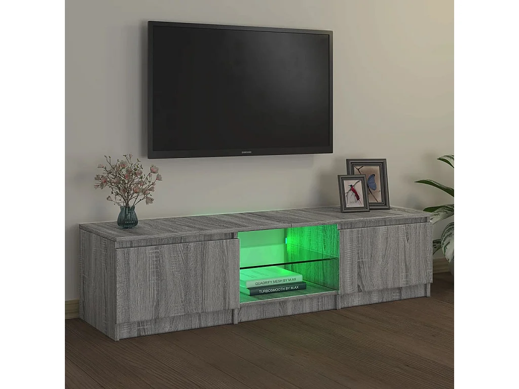 Tv-meubel met LED-verlichting 140x40x35,5 cm grijs sonoma eiken BE890500