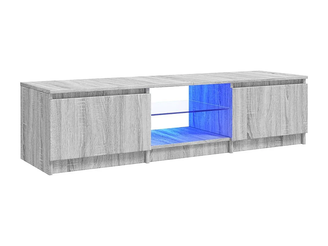 Meuble TV avec lumières LED Sonoma gris 140x40x35,5 cm FR178763