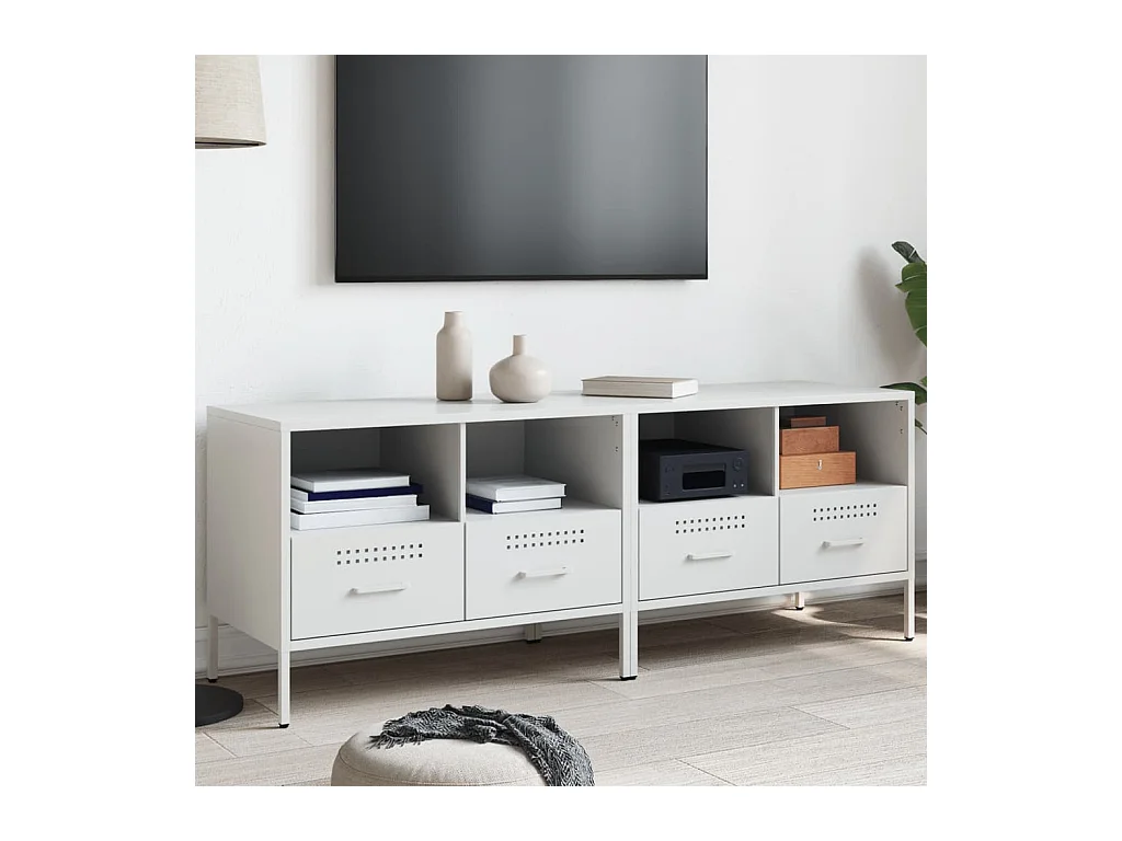 Tv-meubelen 2 st 68x39x50,5 cm staal wit BE477630