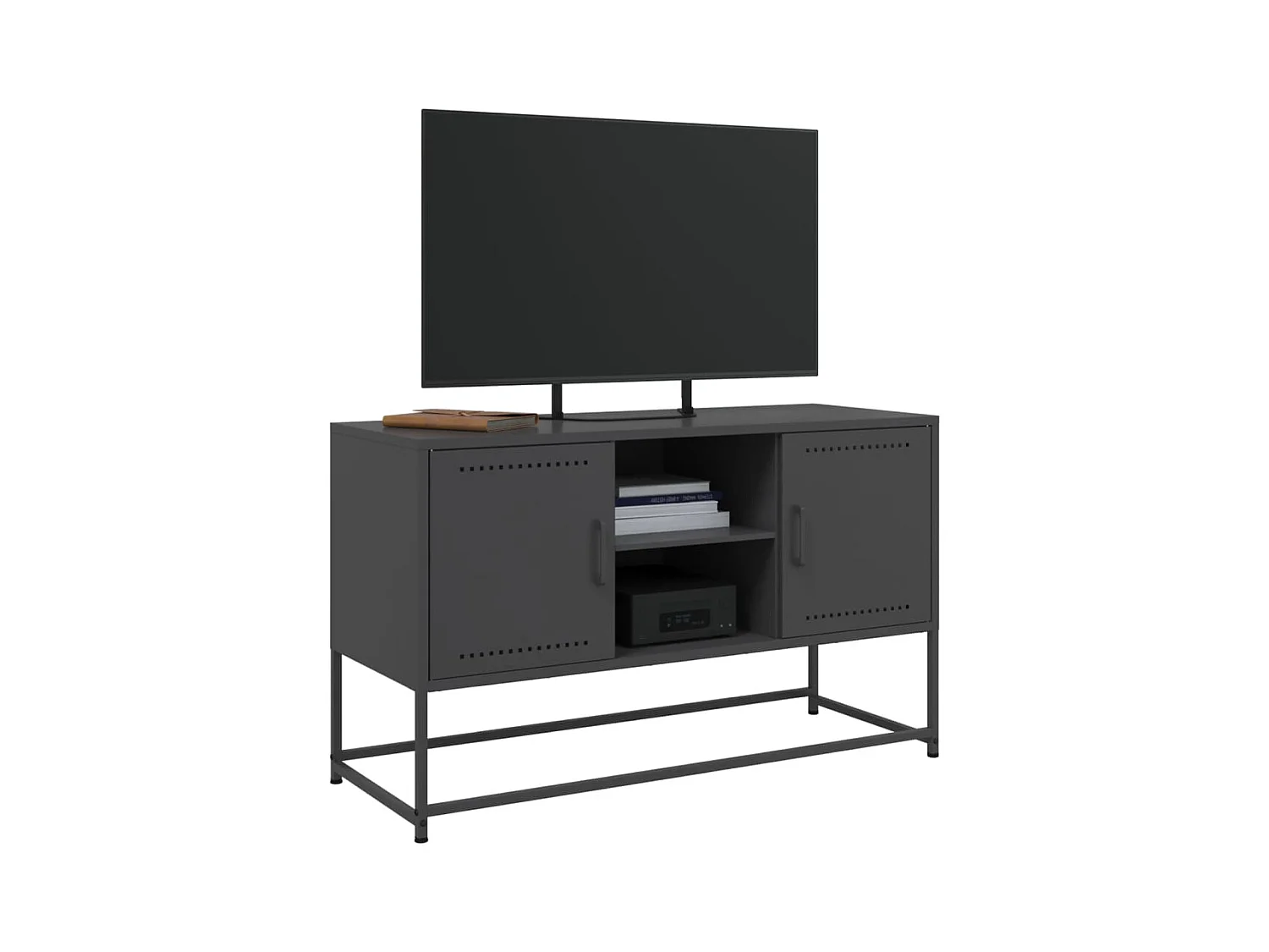 Móvel de TV 100,5x39x60,5 cm aço preto PT478552