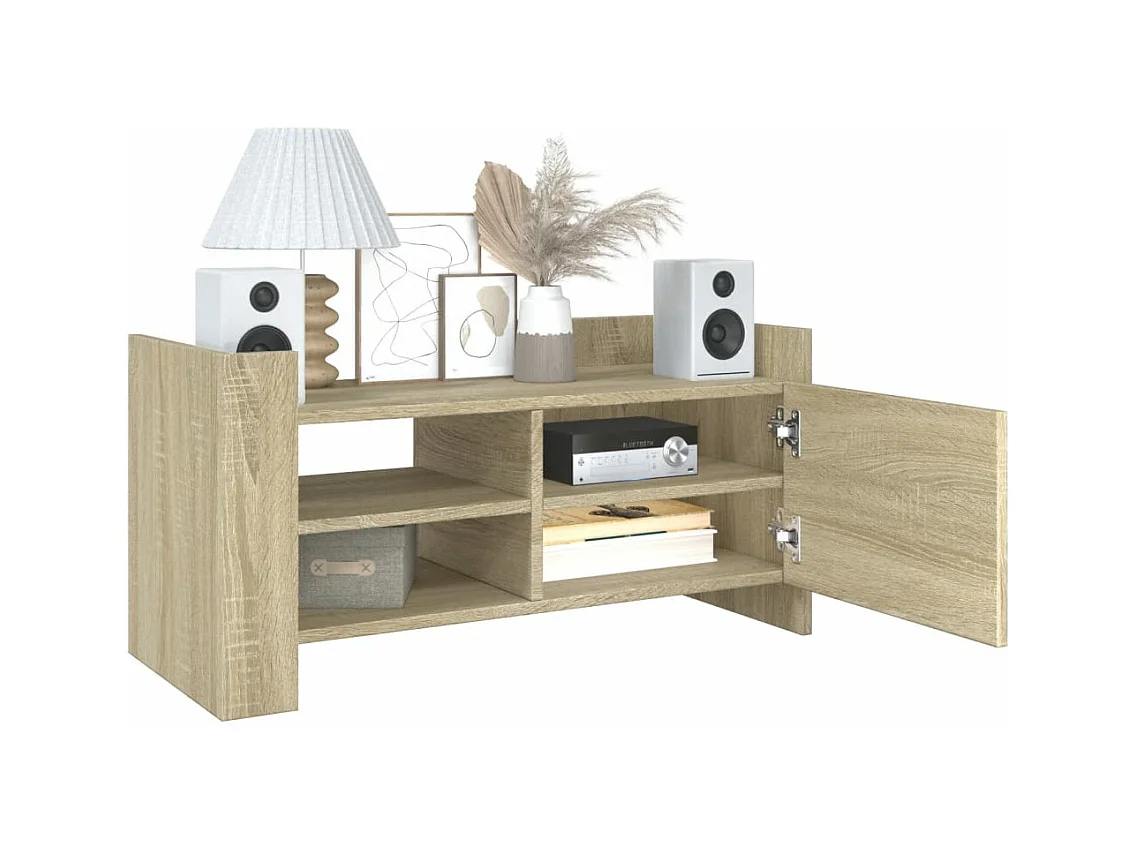 Tv-meubel 80x35x40 cm bewerkt hout sonoma eikenkleurig BE515159