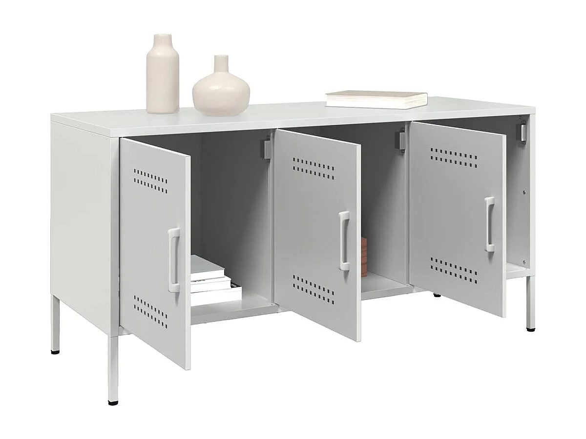 Tv-meubel 100,5x39x50,5 cm staal wit BE189814