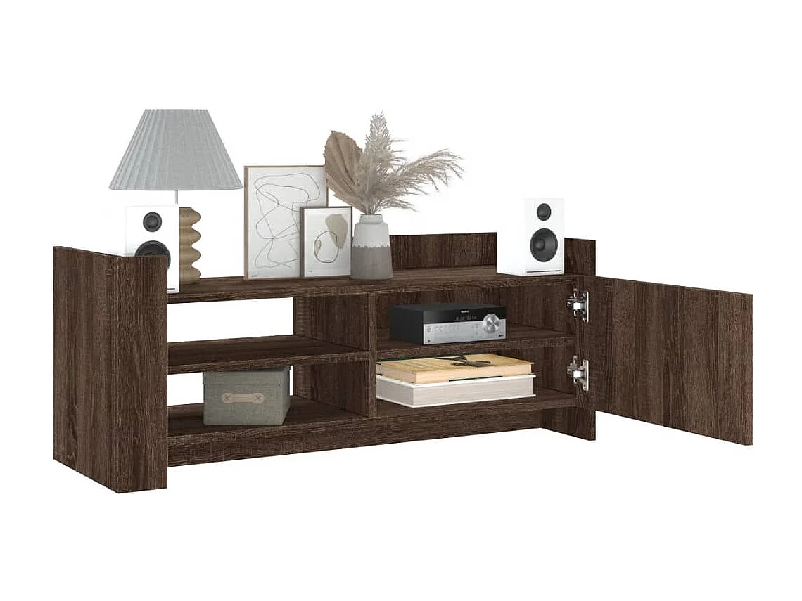 Tv-meubel 100x35x40 cm bewerkt hout bruin eikenkleur BE962055