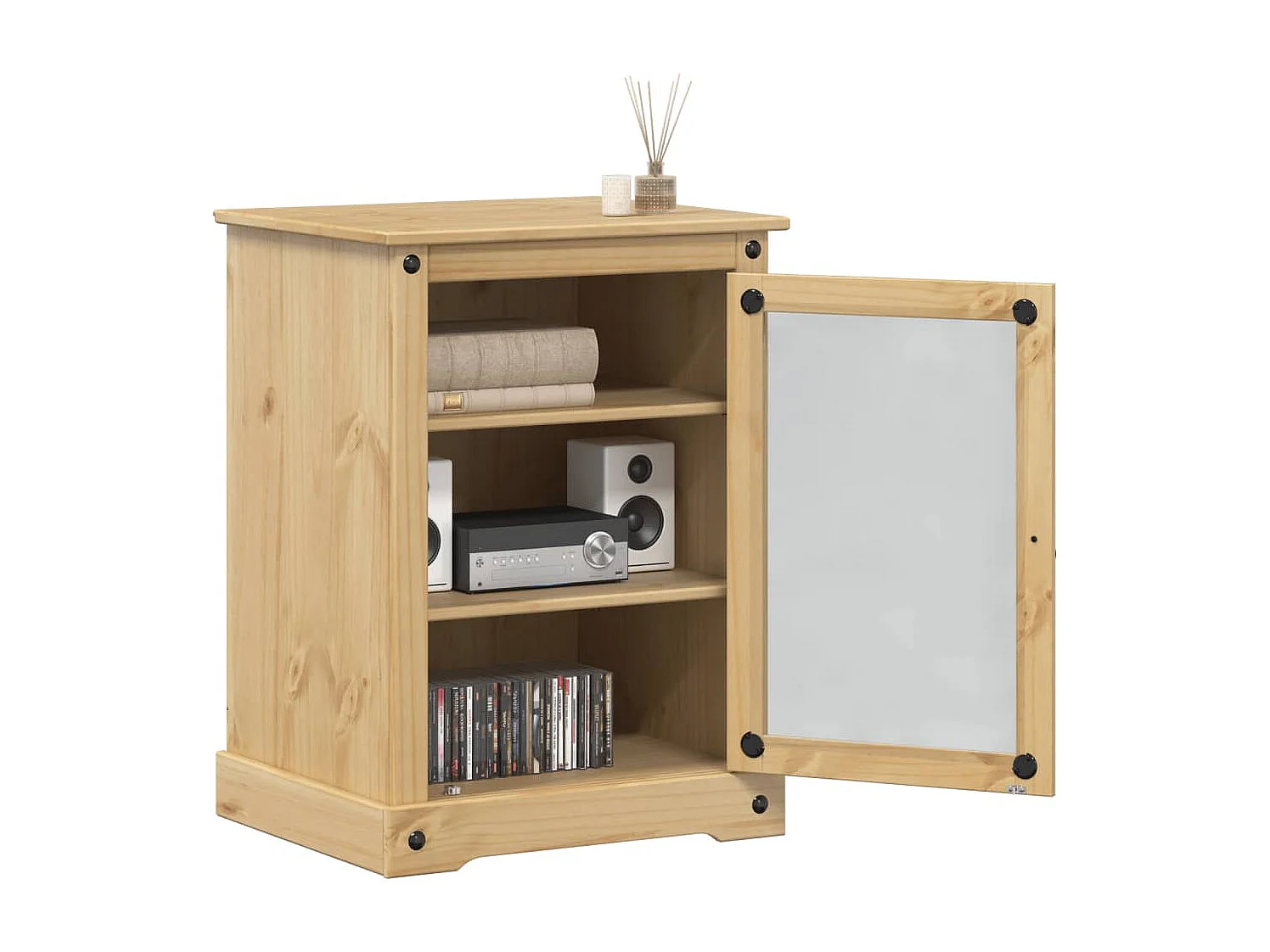 Móvel de HiFi Corona 60x50x82 cm madeira de pinho maciça PT755964